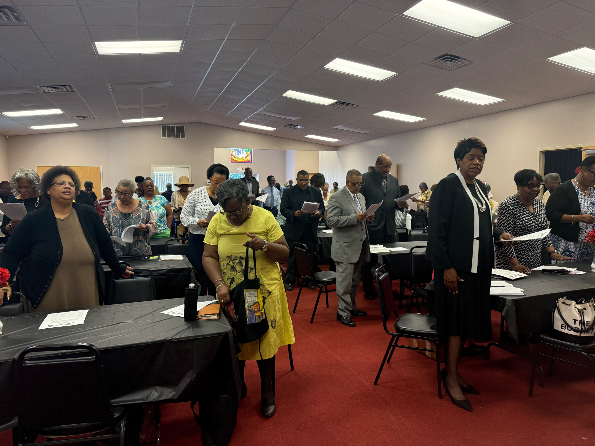 Standing together in worship